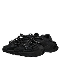 Dolce & Gabbana Black Low Top Space Lace Up Sneakers Shoes