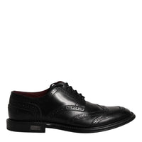 Dolce & Gabbana Black Leather Derby Wingtip Formal Shoes