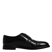 Dolce & Gabbana Black Leather Derby Wingtip Formal Shoes