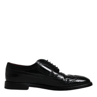 Dolce & Gabbana Black Leather Derby Wingtip Formal Shoes