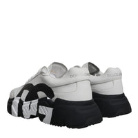 Dolce & Gabbana White Black DAYMASTER Leather Sneakers Shoes