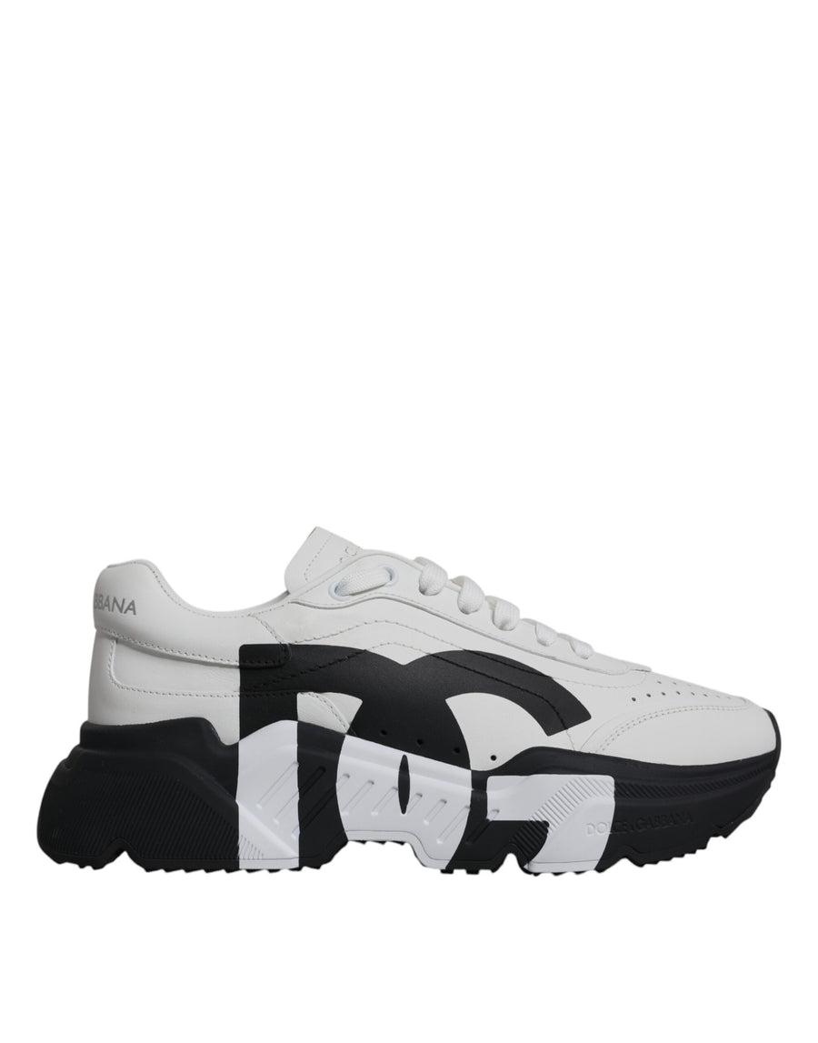 Dolce & Gabbana White Black DAYMASTER Leather Sneakers Shoes