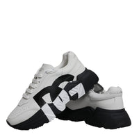 Dolce & Gabbana White Black DAYMASTER Leather Sneakers Shoes