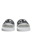 Dolce & Gabbana White Black Sandals Rubber Beachwear Shoes