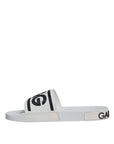 Dolce & Gabbana White Black Sandals Rubber Beachwear Shoes