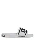 Dolce & Gabbana White Black Sandals Rubber Beachwear Shoes