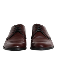 Dolce & Gabbana Brown Leather Derby Formal Men Dress Shoes