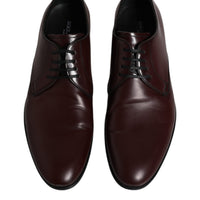 Dolce & Gabbana Brown Leather Derby Formal Men Dress Shoes