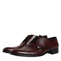 Dolce & Gabbana Brown Leather Derby Formal Men Dress Shoes