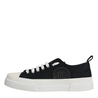 Dolce & Gabbana Black White Canvas Low Top Sneakers Shoes