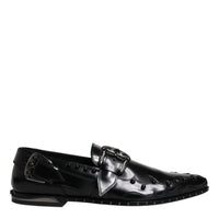 Dolce & Gabbana Black Embellished Derby Monk Strap Shoes