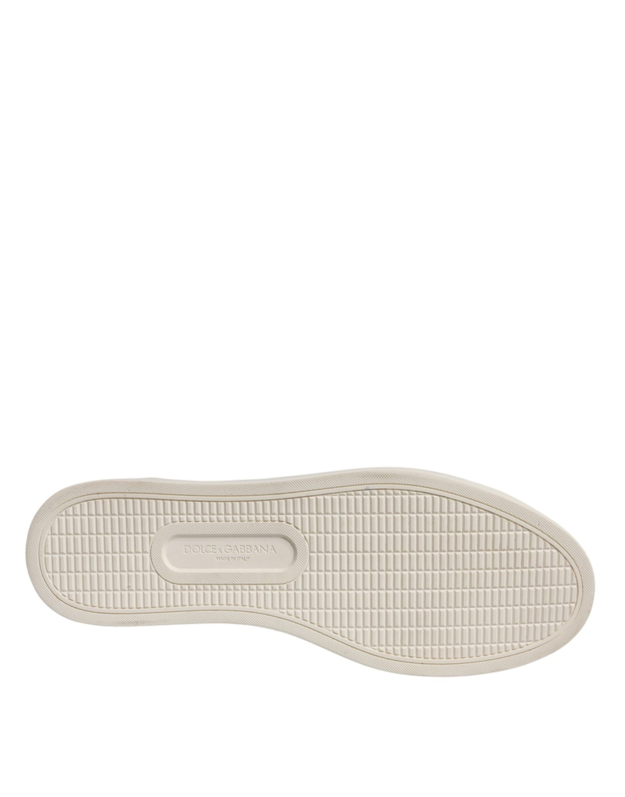 Dolce &amp; Gabbana White Leather Mid Top Men Sneakers Shoes