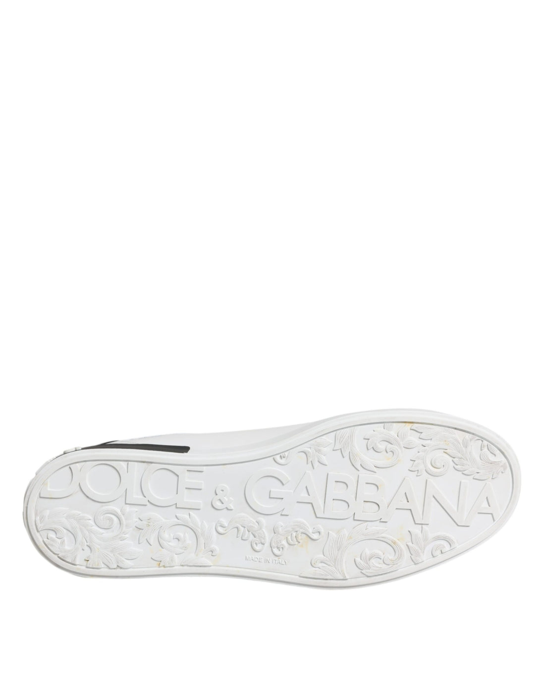 Dolce & Gabbana White Leather Logo Portofino Sneakers Shoes