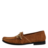 Dolce & Gabbana Brown Suede Leather Loafers Dress Shoes