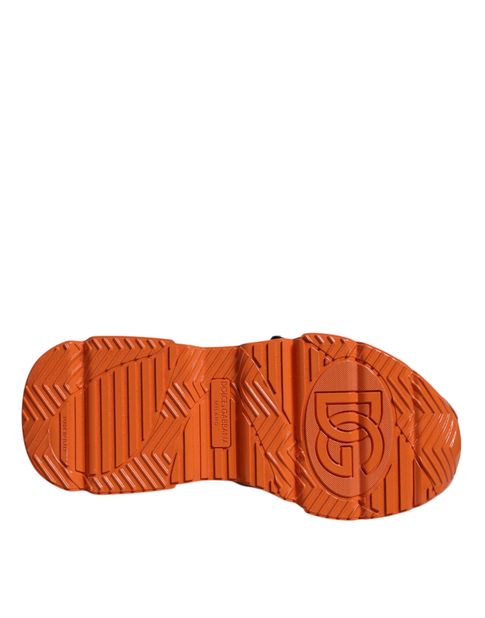 Dolce &amp; Gabbana Orange Multi Panel Chunky High Top Sneakers Shoes
