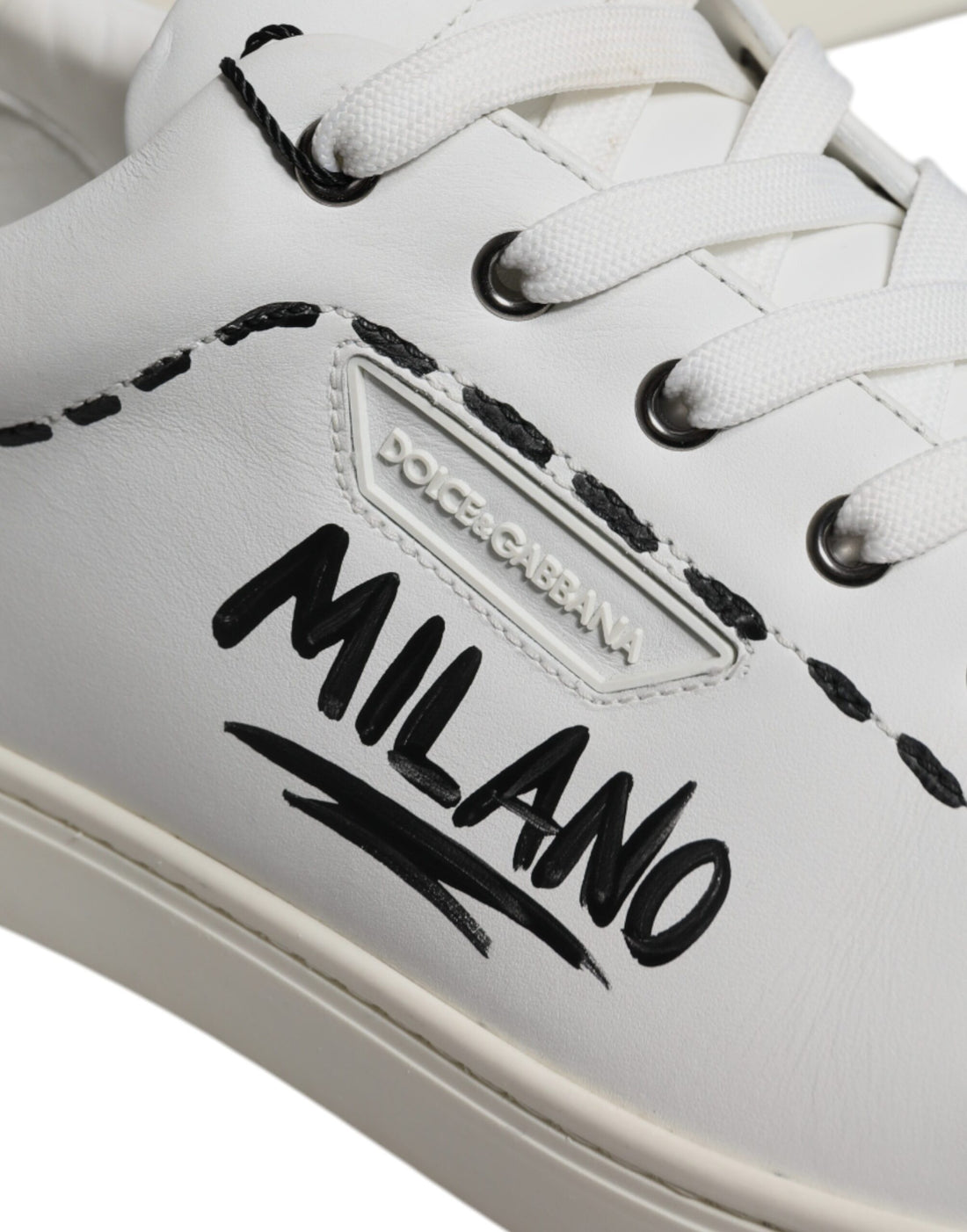 Dolce & Gabbana White Leather Milano Low Top Sneakers Shoes