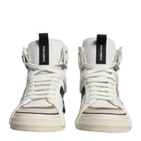 Dolce & Gabbana White Leather High Top Men Sneakers Shoes