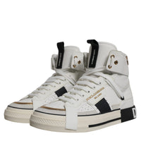 Dolce & Gabbana White Leather High Top Men Sneakers Shoes