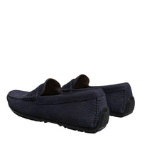 Dolce & Gabbana Blue Calf Leather Slip On Men Moccasin Shoes