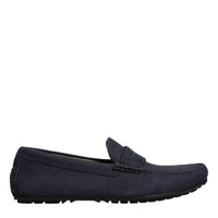 Dolce & Gabbana Blue Calf Leather Slip On Men Moccasin Shoes