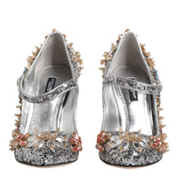 Dolce & Gabbana Silver Sequin Embellished Heels Pumps Shoes