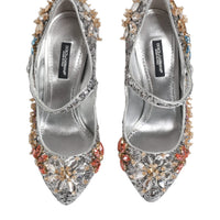 Dolce & Gabbana Silver Sequin Embellished Heels Pumps Shoes