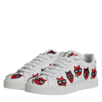 Dolce & Gabbana White Devil Face Portofino Sneakers Shoes