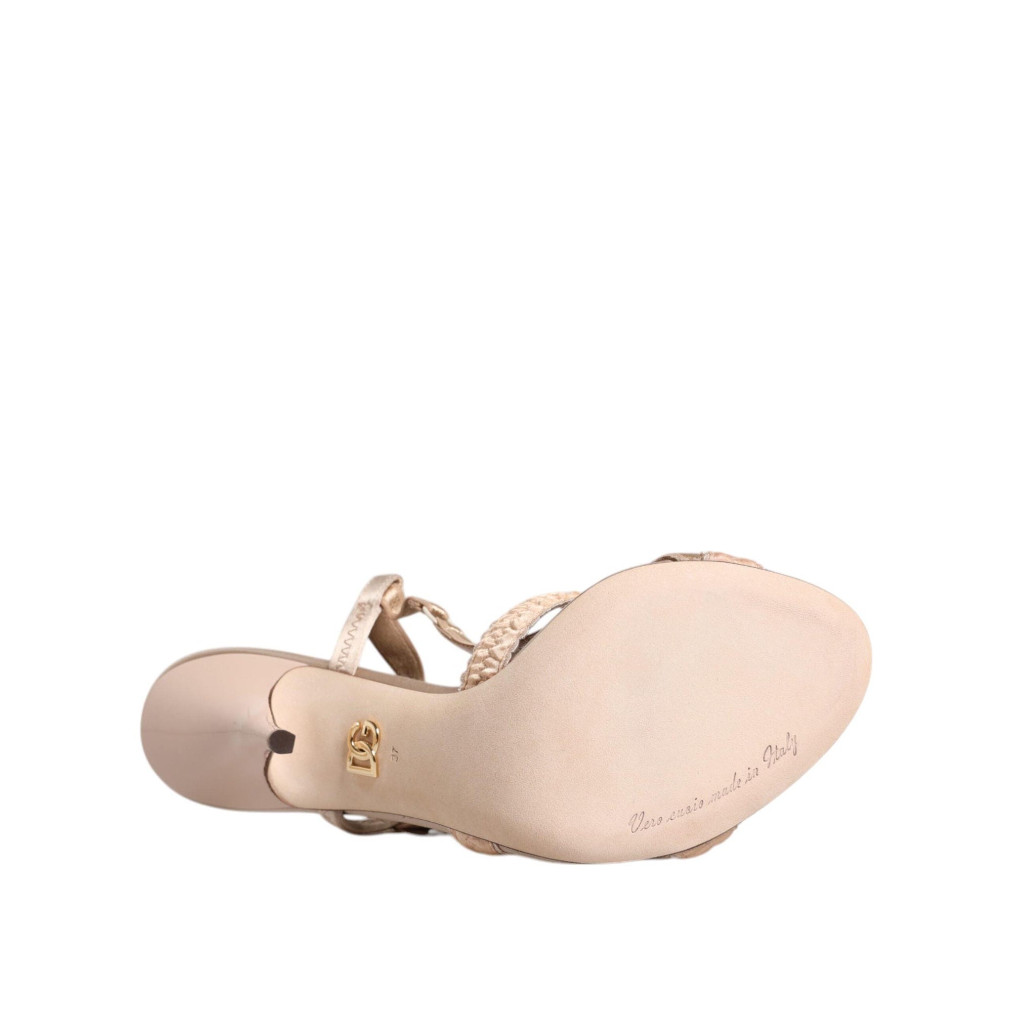 Dolce &amp; Gabbana Beige Keira Slingback Heels Sandals Shoes