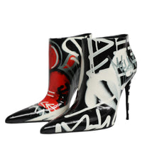 Dolce & Gabbana Multicolor Graffiti Ankle Boots Heels Shoes