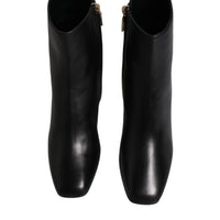 Dolce & Gabbana Black Jackie Leather Mid Calf Boots Shoes