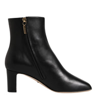 Dolce & Gabbana Black Jackie Leather Mid Calf Boots Shoes