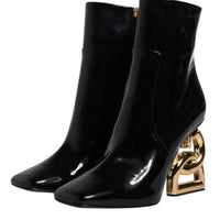 Dolce & Gabbana Black Jackie Leather Mid Calf Boots Shoes