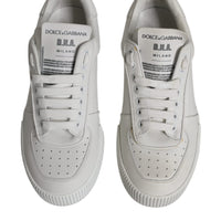 Dolce & Gabbana White Miami Leather Low Top Sneakers Shoes