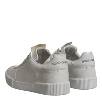 Dolce & Gabbana White Miami Leather Low Top Sneakers Shoes