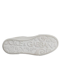 Dolce & Gabbana White Miami Leather Low Top Sneakers Shoes