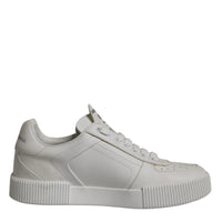 Dolce & Gabbana White Miami Leather Low Top Sneakers Shoes