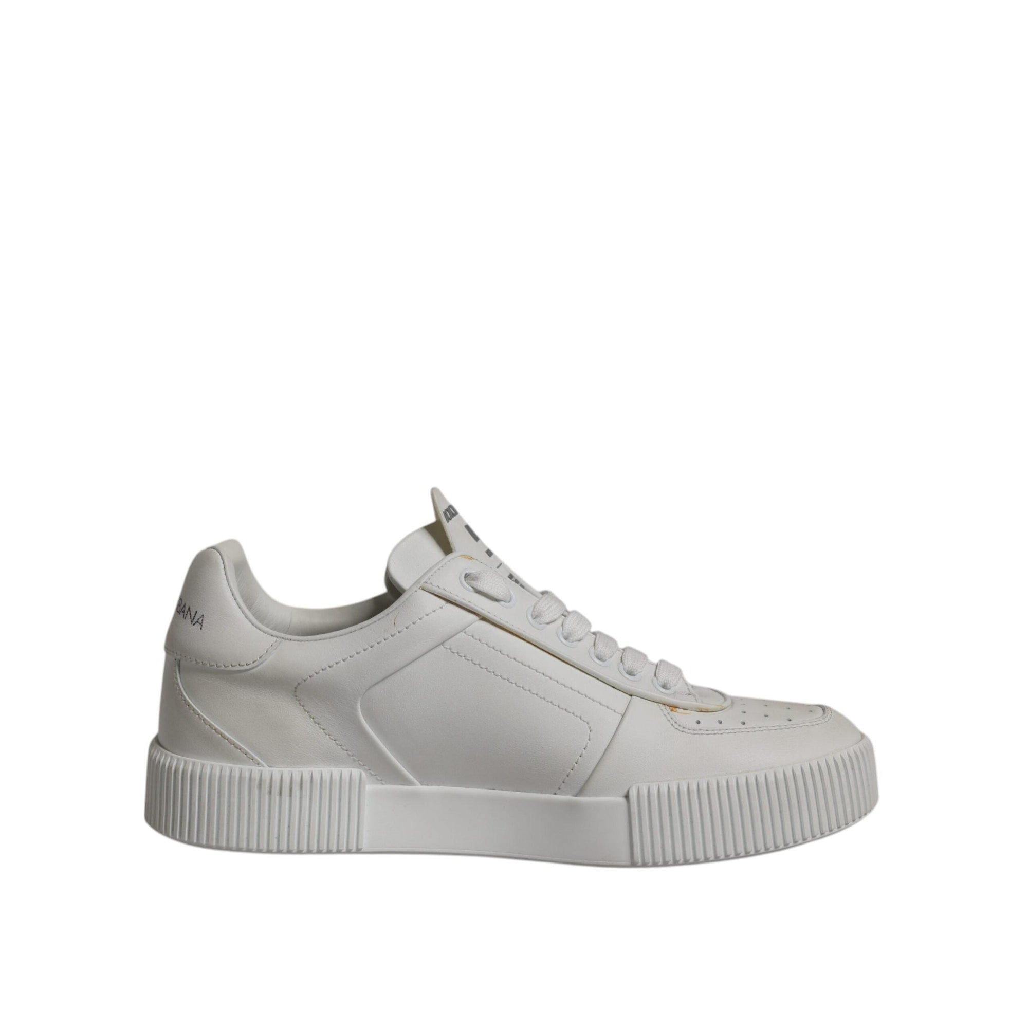 Dolce &amp; Gabbana White Miami Leather Low Top Sneakers Shoes