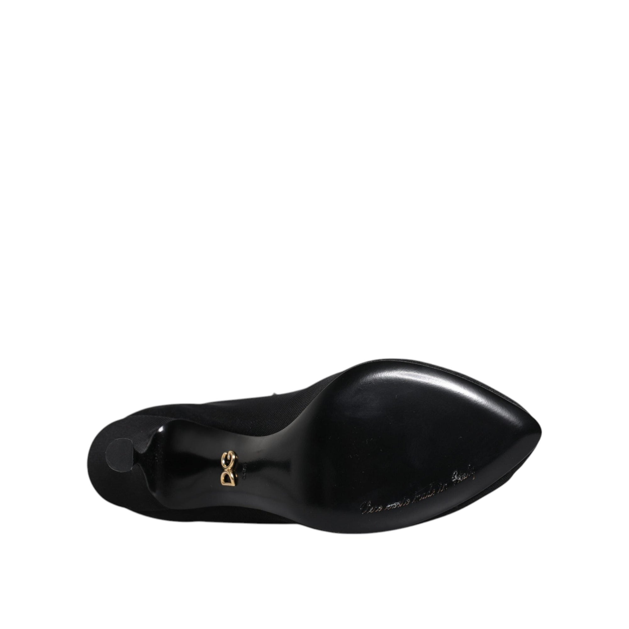 Dolce &amp; Gabbana Black Silk Stretch Mesh Sock Boots Shoes