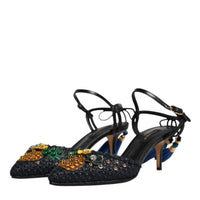 Dolce & Gabbana Black Pineapple Bellucci Heels Sandals Shoes