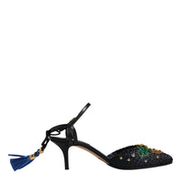 Dolce & Gabbana Black Pineapple Bellucci Heels Sandals Shoes