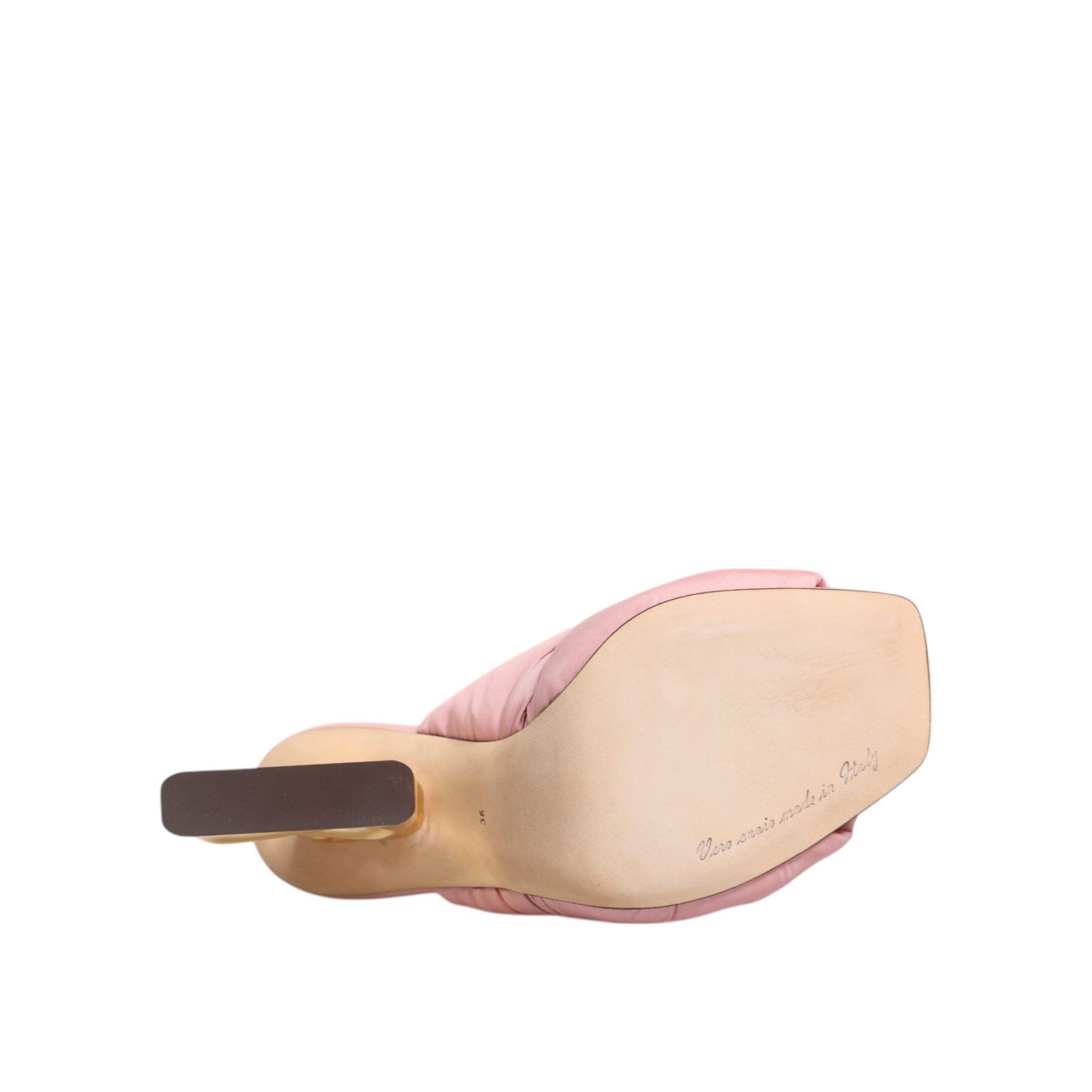 Dolce &amp; Gabbana Pink Quilted DG Heel Slide Sandals Shoes
