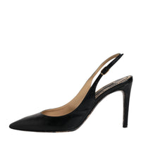 Dolce & Gabbana Black Leather High Heels Slingbacks Shoes