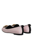 Dolce & Gabbana Light Pink Velvet Slip On Loafers Flats Shoes
