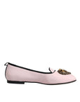 Dolce & Gabbana Light Pink Velvet Slip On Loafers Flats Shoes