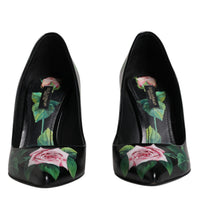 Dolce & Gabbana Black Floral Print High Heels Pumps Shoes