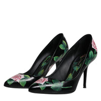 Dolce & Gabbana Black Floral Print High Heels Pumps Shoes