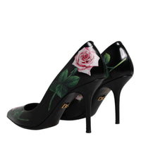 Dolce & Gabbana Black Floral Print High Heels Pumps Shoes