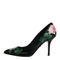 Dolce & Gabbana Black Floral Print High Heels Pumps Shoes