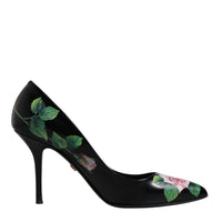 Dolce & Gabbana Black Floral Print High Heels Pumps Shoes