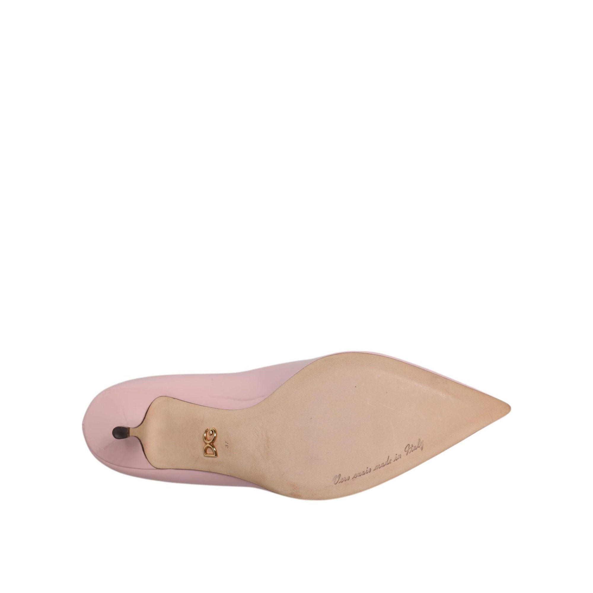 Dolce &amp; Gabbana Light Pink Patent Leather Heels Pumps Shoes